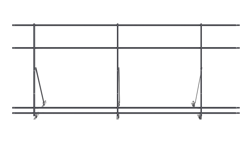 Ограждение кровельное NewLine H-120см, 3м, для фальц. кров., серый графит (RAL 7024), с двумя доп. трубами