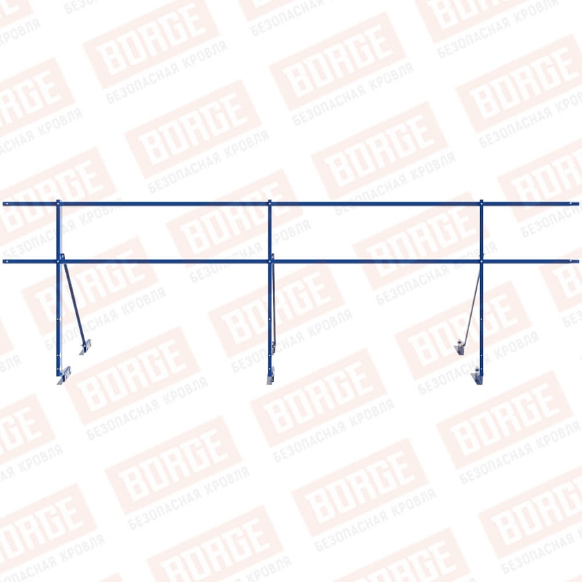 Ограждение декоративное NewLine H-90см, 3м, для фальцевой кровли, сигнально-синий (RAL 5005)