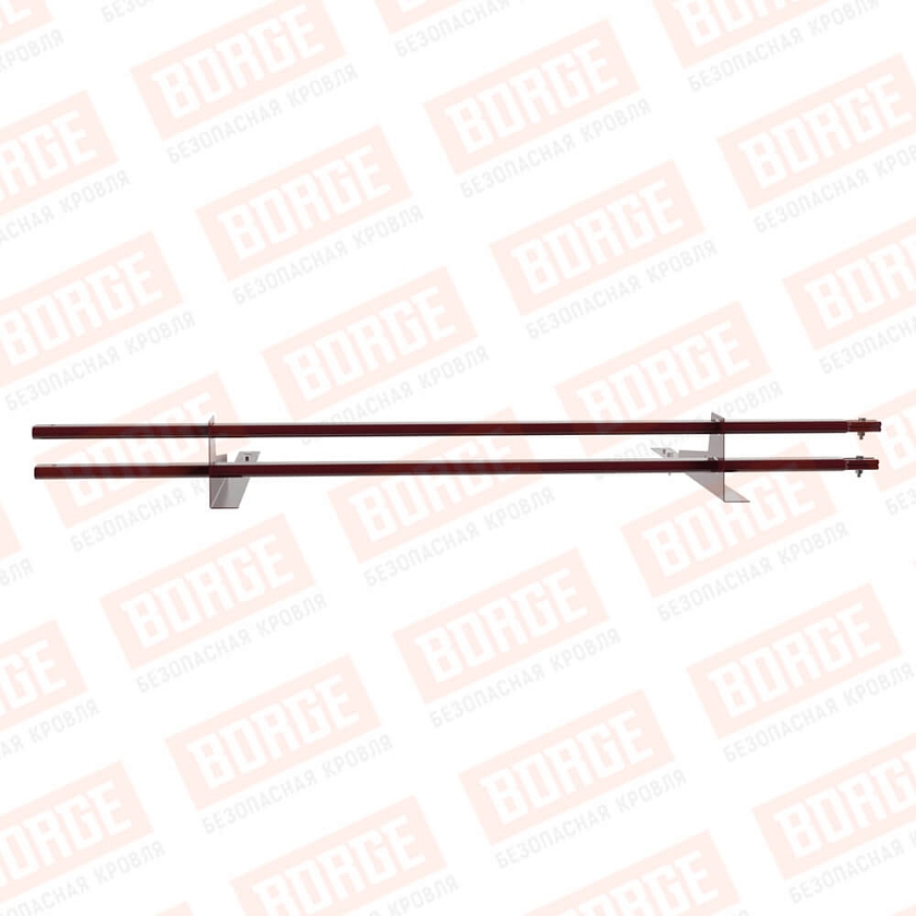 Снегозадержатель трубчатый BORGE 1,5м, 2 опоры, для гибкой черепицы,  красное вино (RAL 3005)