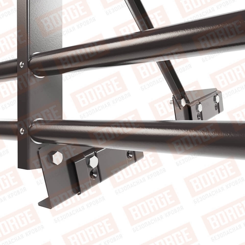 Ограждение декоративное NewLine H-60см, 3м, для фальц. кров., серо-коричневый (RR 32), с двумя доп. трубами