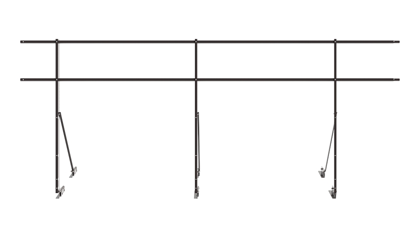 Ограждение кровельное NewLine H-120см, 3м, для фальцевой кровли, серо-коричневый (RAL 8019)