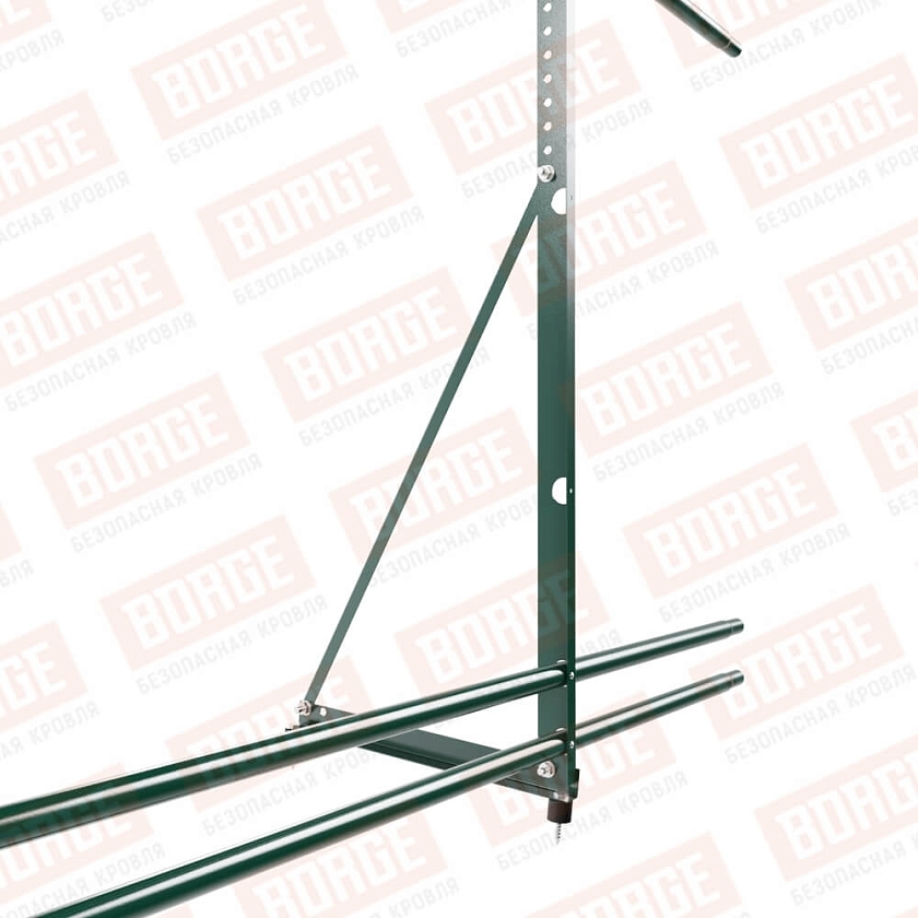 Ограждение декоративное NewLine H-120см, 3м, зеленый мох (RAL 6005), с двумя доп. трубами