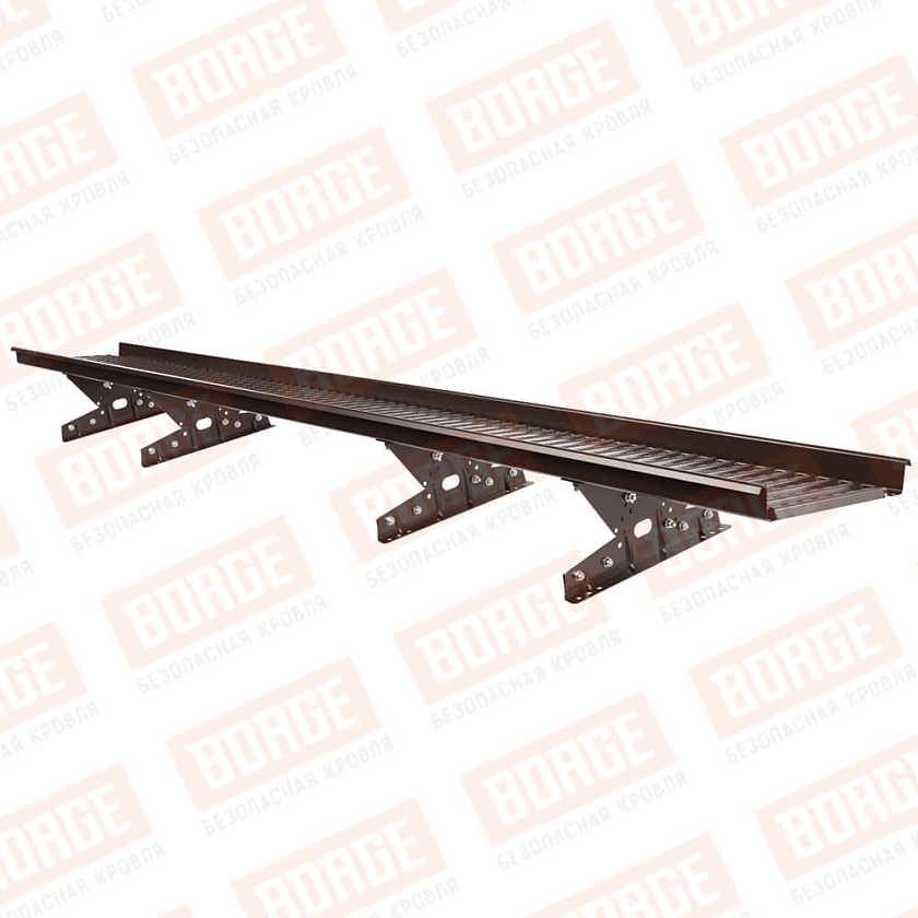 Мостик переходной BORGE 3м, для фальцевой кровли, коричневый шоколад (RAL 8017)