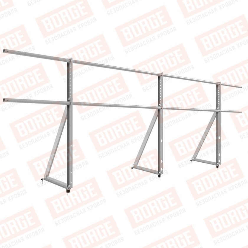 Ограждение кровельное Русский Рубеж H-90см, 3м, сигнально-серый (RAL 7004)