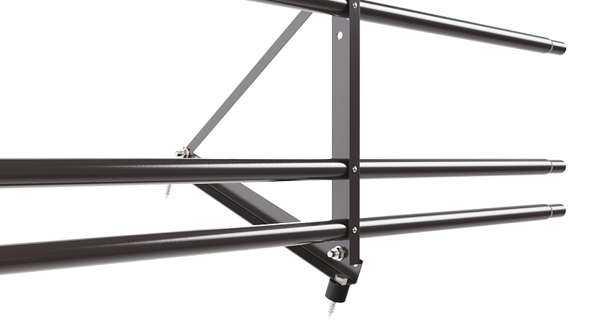 Ограждение кровельное NewLine H-60см, 3м, серо-коричневый (RAL 8019), с двумя доп. трубами