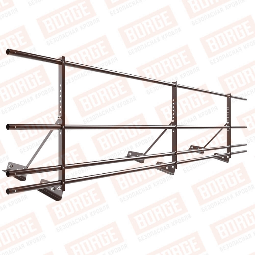 Ограждение декоративное NewLine H-60см, 3м, для фальц. кров., окрашенный (NL-807), с двумя доп. трубами