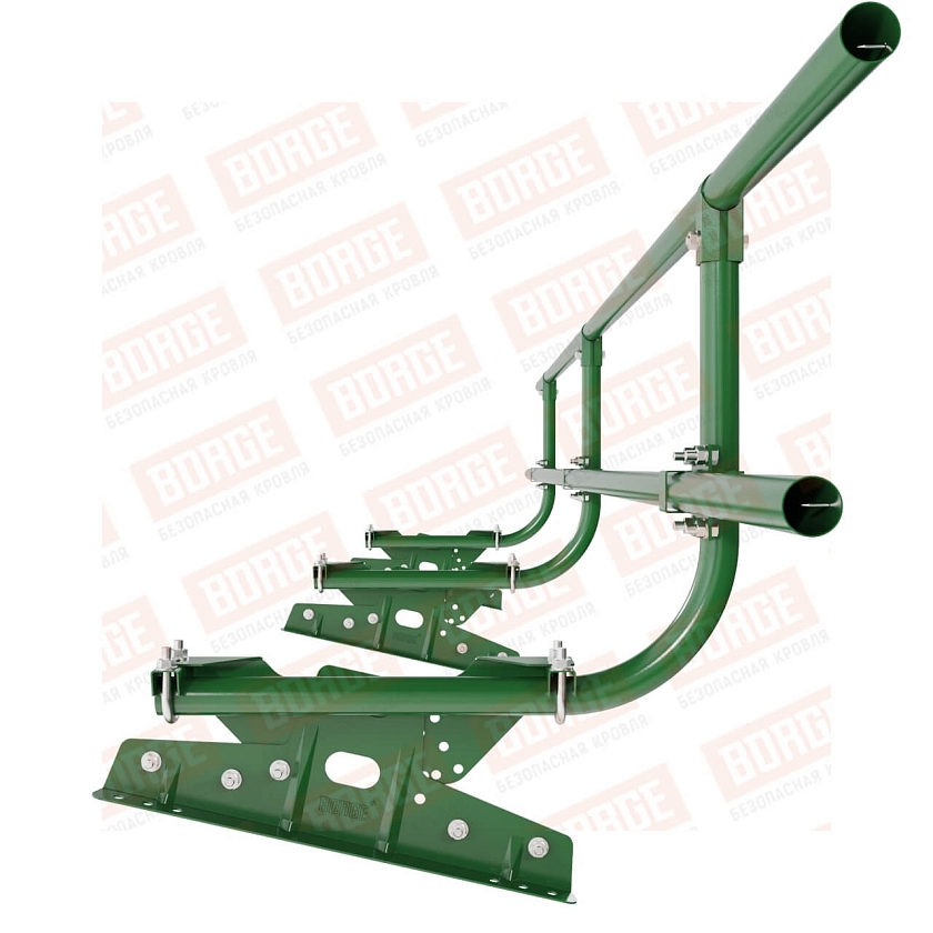 Ограждение кровельное BORGE H-60см, 3м, для фальцевой кровли, лиственно-зеленый (RAL 6002)