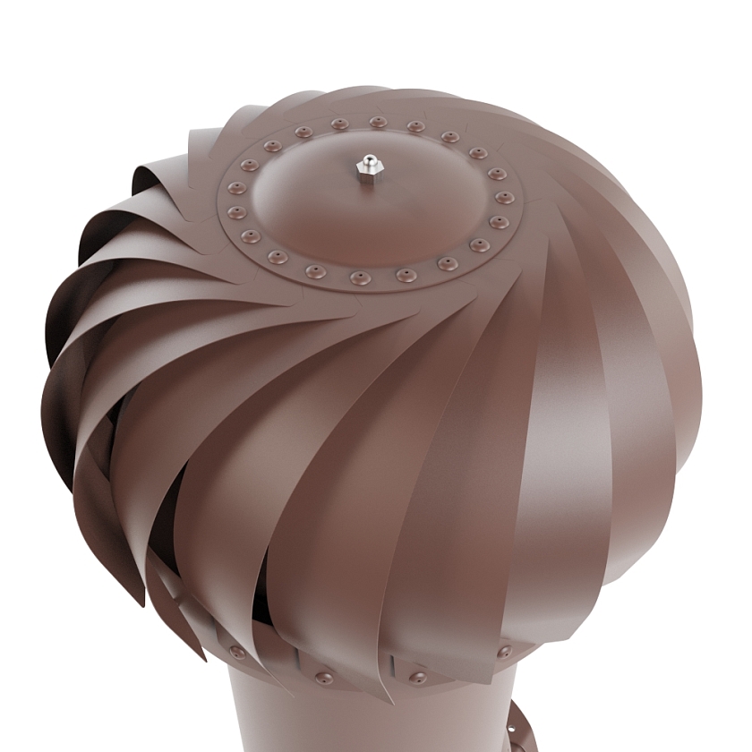 Роторная вентиляция Viotto, для МЧ Каскад, d-150мм, неутепленная, коричневый шоколад (RAL 8017)