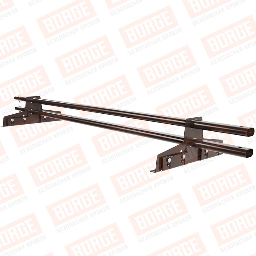 Снегозадержатель трубчатый Русский Рубеж 25х45мм, 1,5м, 2 опоры, для фальц. кров., окрашенный (NL-807)