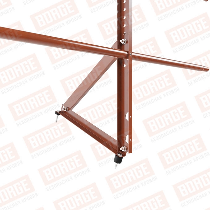 Ограждение кровельное Русский Рубеж H-60см, 3м, терракотовый (RAL 8004)