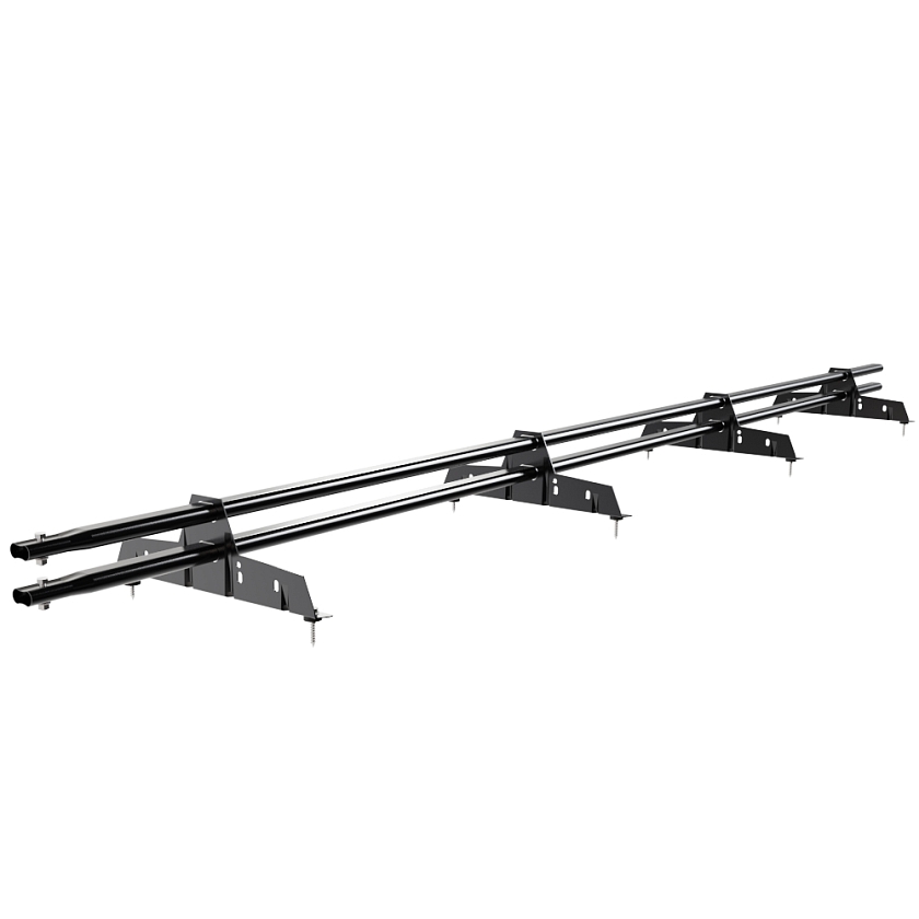 Снегозадержатель трубчатый Русский Рубеж 25х45мм, 3м, 4 опоры, чёрный (RAL 9005)