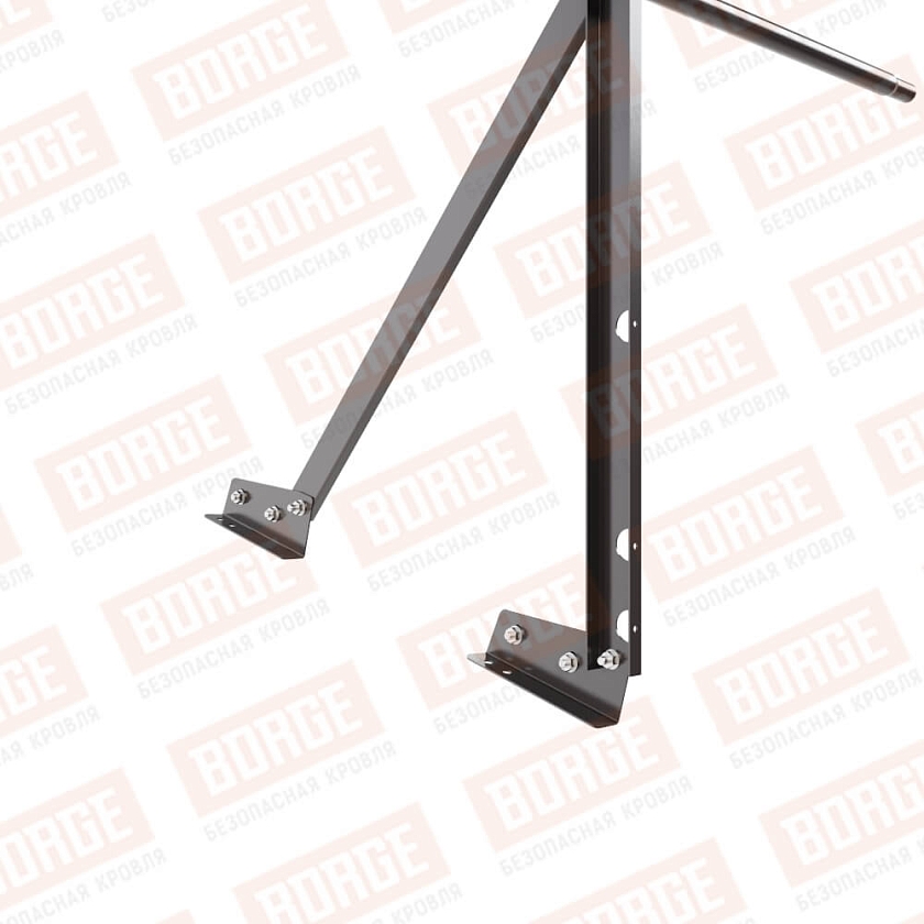 Ограждение кровельное Русский Рубеж H-90см, 3м, для фальцевой кровли, серо-коричневый (RR 32)