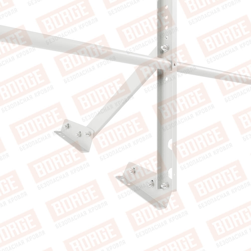 Ограждение кровельное Русский Рубеж H-60см, 3м, для фальцевой кровли, сигнально-белый (RAL 9003)