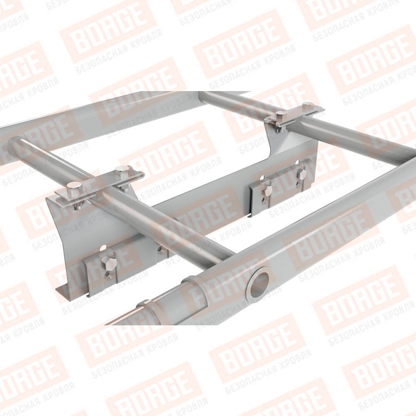 Комплект лестница кровельная BORGE 2,7м, для фальцевой кровли, бело-алюминиевый (RAL 9006)