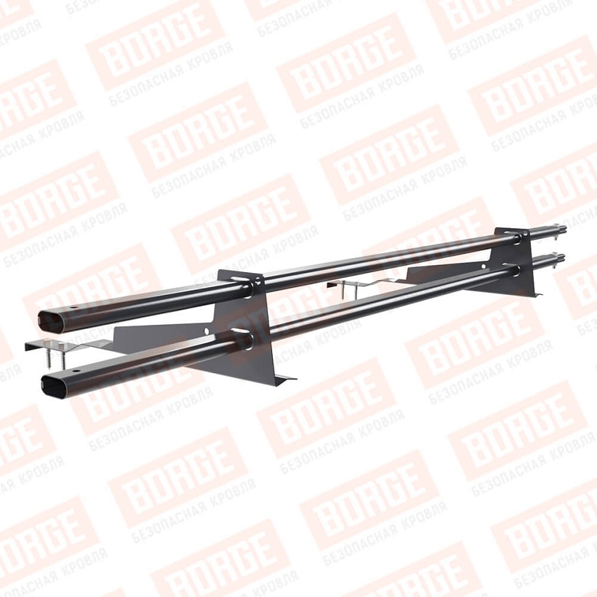 Снегозадержатель трубчатый BORGE 1,5м, 2 опоры, для черепичной кровли, серый графит (RAL 7024)