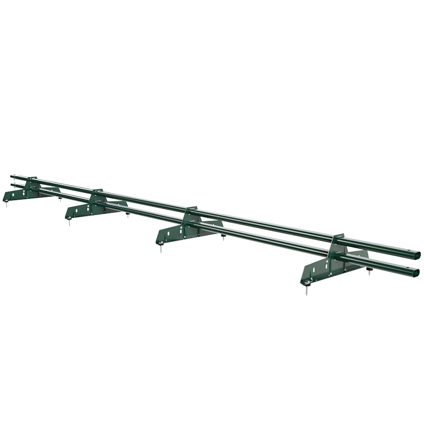 Снегозадержатель трубчатый Русский Рубеж 25х45мм, 3м, 4 опоры, зеленый мох (RAL 6005)