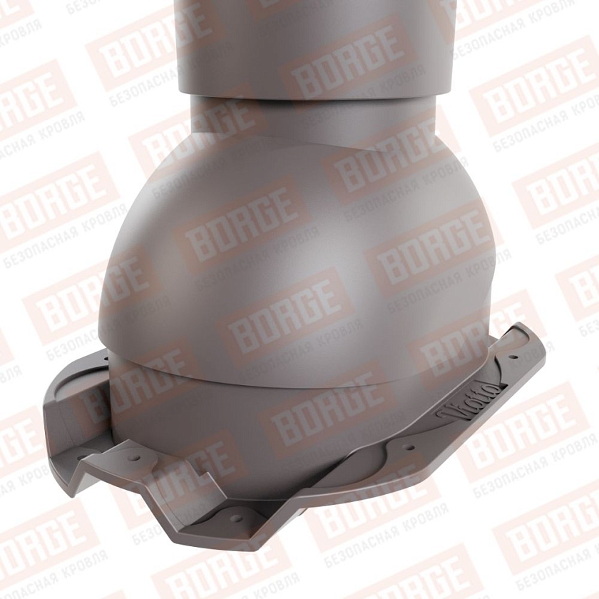 Труба вентиляционная Viotto, для профнастила С21, d-110мм, h-550мм, неутепленная, серо-коричневый (RAL 8019)