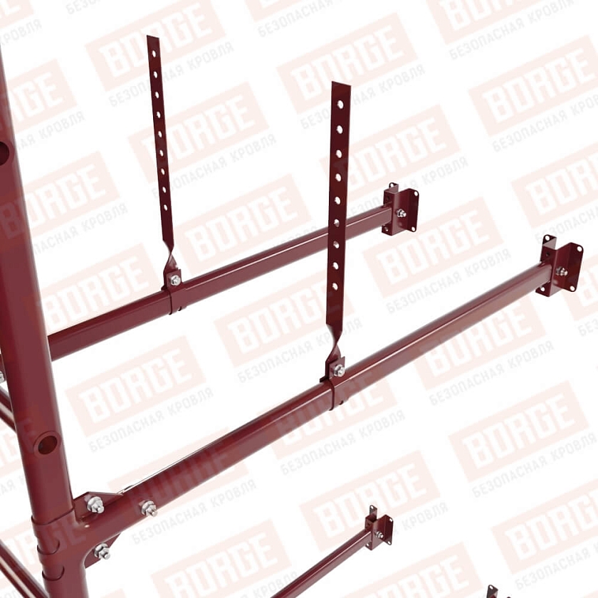 Комплект лестница фасадная BORGE (верхняя секция), 1,8м, красное вино (RAL 3005)