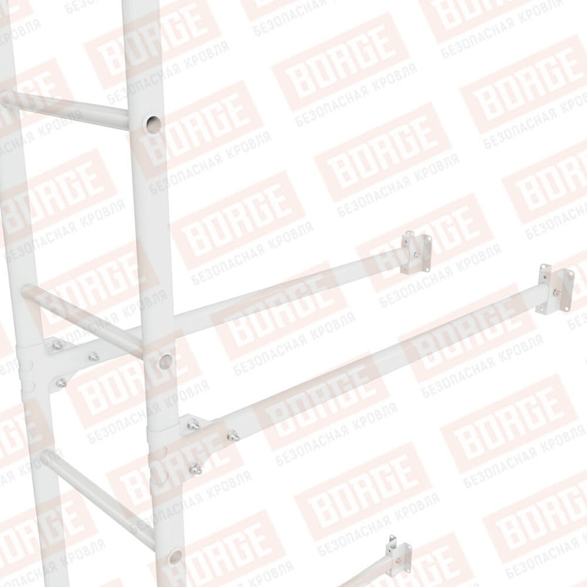 Комплект лестница фасадная BORGE (нижняя секция), 2,7м, сигнально-белый (RAL 9003)