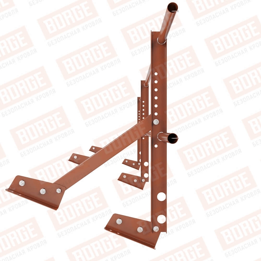 Ограждение кровельное Русский Рубеж H-60см, 3м, для фальцевой кровли, терракотовый (RAL 8004)