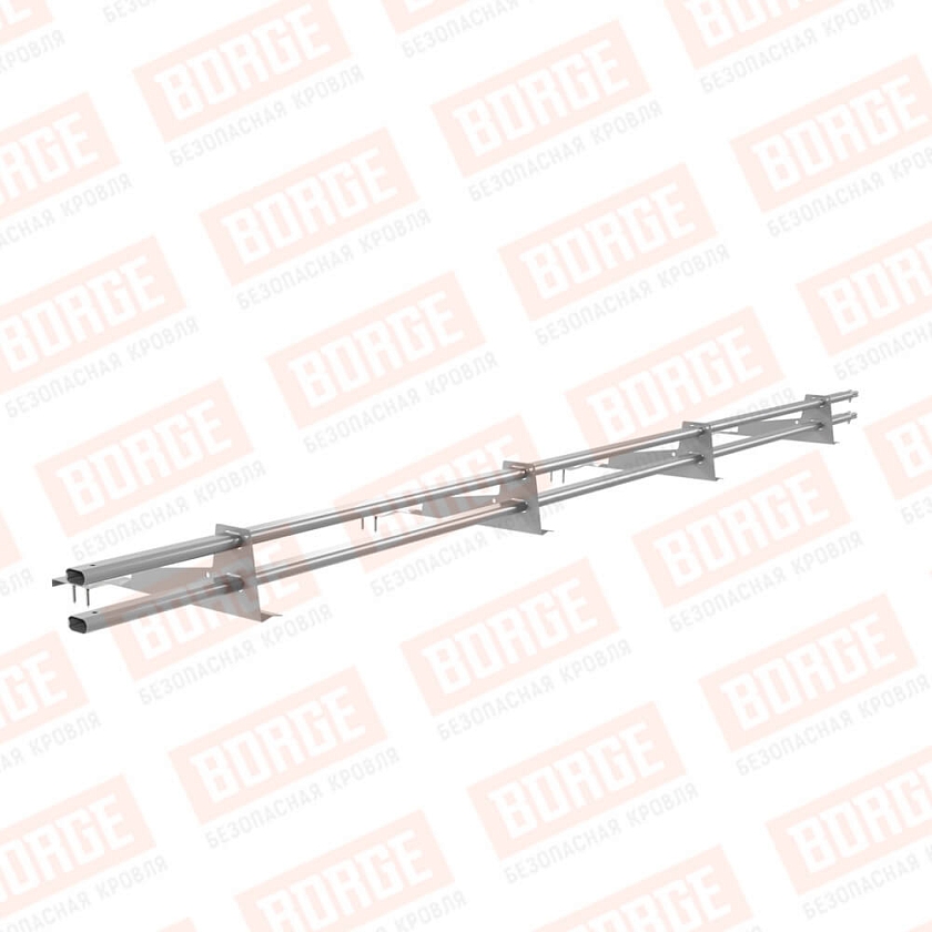 Снегозадержатель трубчатый BORGE 3м, 4 опоры, для черепичной кровли, сигнально-серый (RAL 7004)