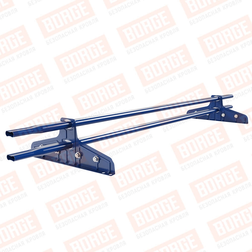 Снегозадержатель трубчатый Русский Рубеж 20х40мм, 1,5м, 2 опоры, для фальц. кровли, сигнально-синий (RAL 5005)