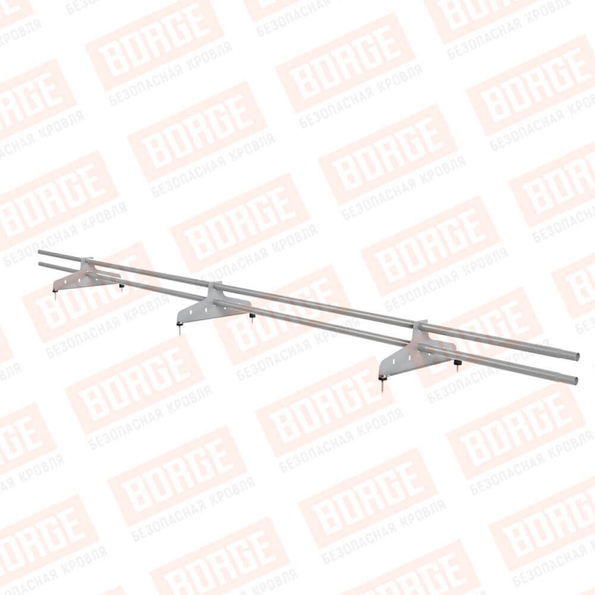 Снегозадержатель трубчатый NewLine 3м, D-25мм, 3 опоры, сигнально-серый (RAL 7004)