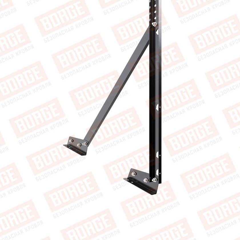 Ограждение кровельное Русский Рубеж H-120см, 3м, для фальцевой кровли, чёрный (RAL 9005)