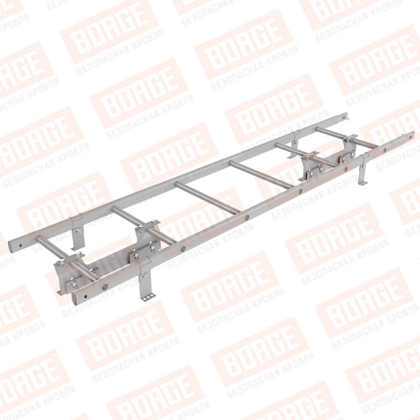 Комплект лестница кровельная NewLine 1,8м, для фальцевой кровли, сигнально-серый (RAL 7004)