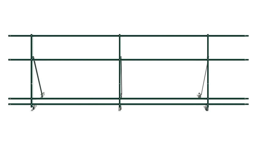 Ограждение кровельное NewLine H-90см, 3м, для фальц. кров., зеленый мох (RAL 6005), с двумя доп. трубами