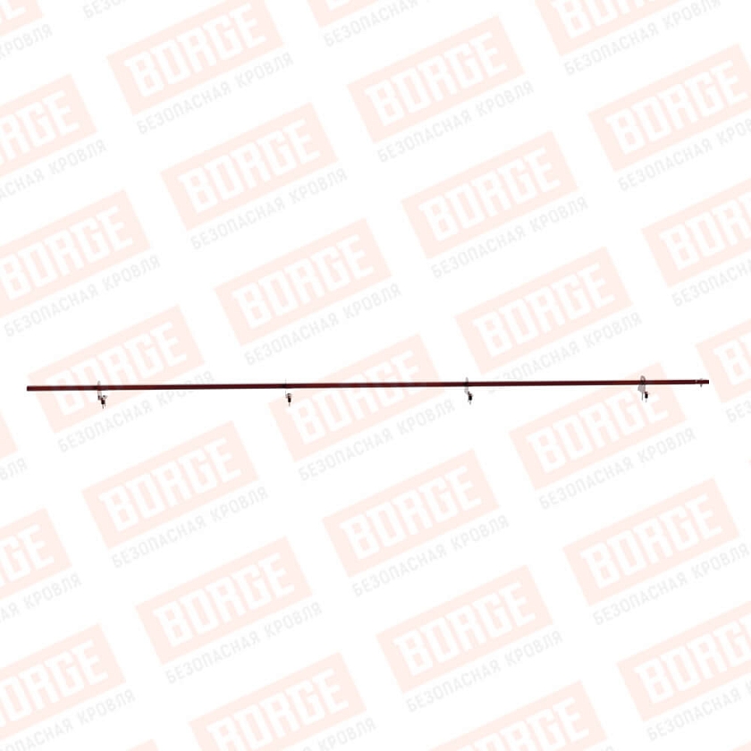 Снегозадержатель однотрубчатый BORGE 3м, 4 опоры, красное вино (RAL 3005)