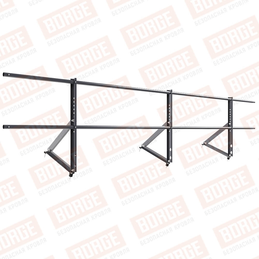 Ограждение кровельное Русский Рубеж H-60см, 3м, серый графит (RAL 7024)