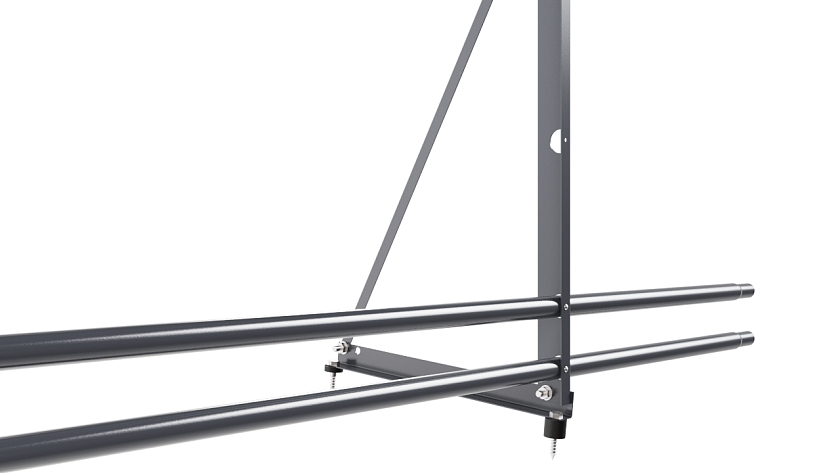 Ограждение кровельное NewLine H-90см, 3м, серый графит (RAL 7024), с двумя доп. трубами