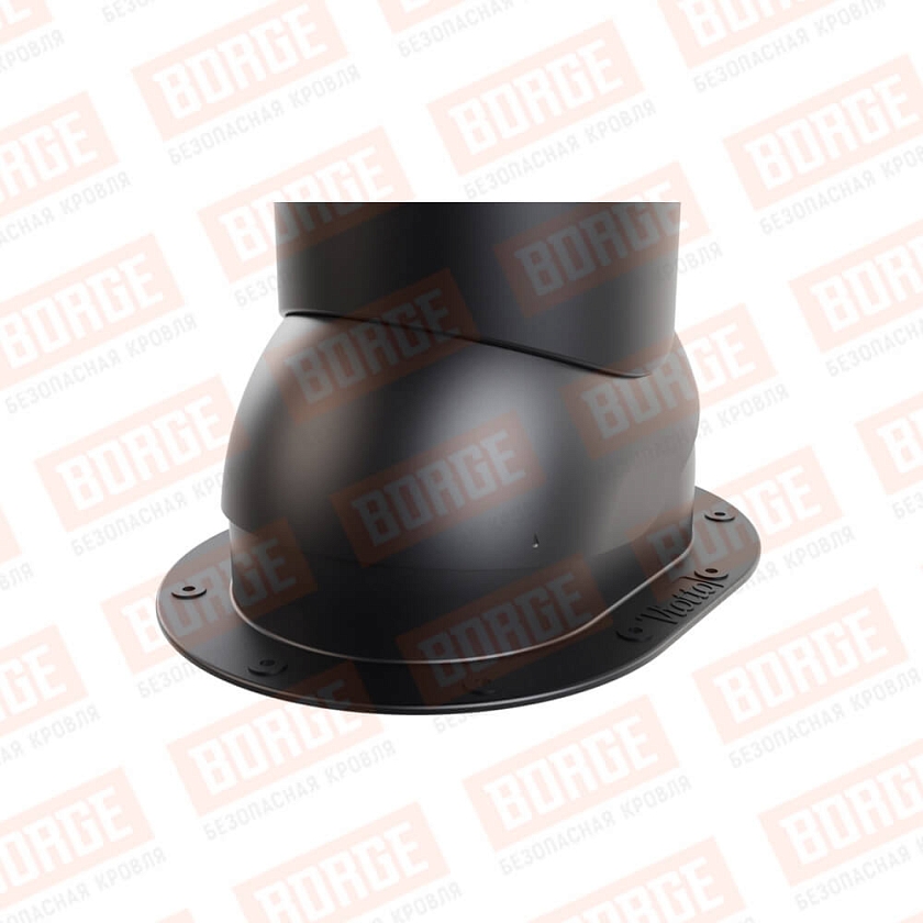 Труба вентиляционная Viotto, для готовой мягкой и фальцевой кровли, d-125мм, неутепленная, чёрный (RAL 9005)