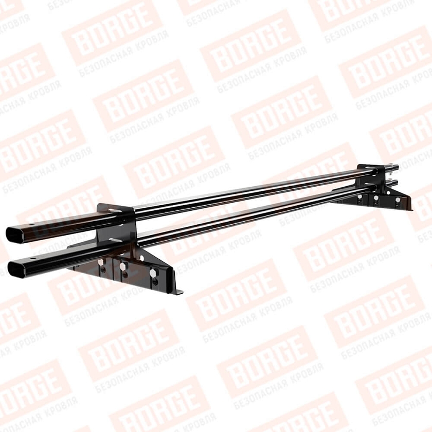 Снегозадержатель трубчатый BORGE 1,5м, 2 опоры, для фальцевой кровли, чёрный (RAL 9005 matt)