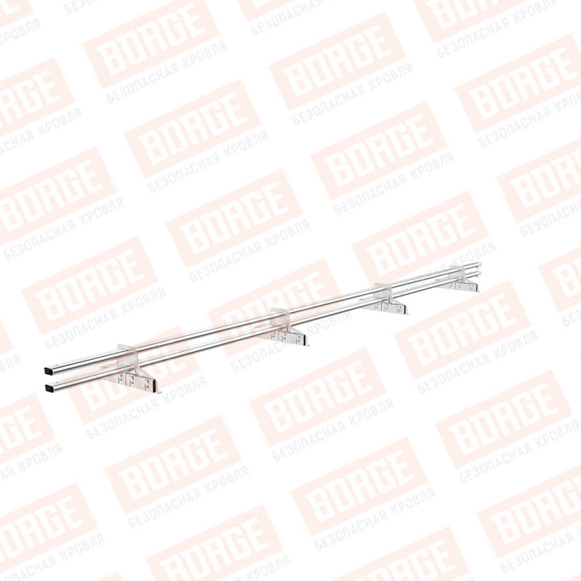 Снегозадержатель трубчатый BORGE 3м, 4 опоры, для фальцевой кровли, цинк