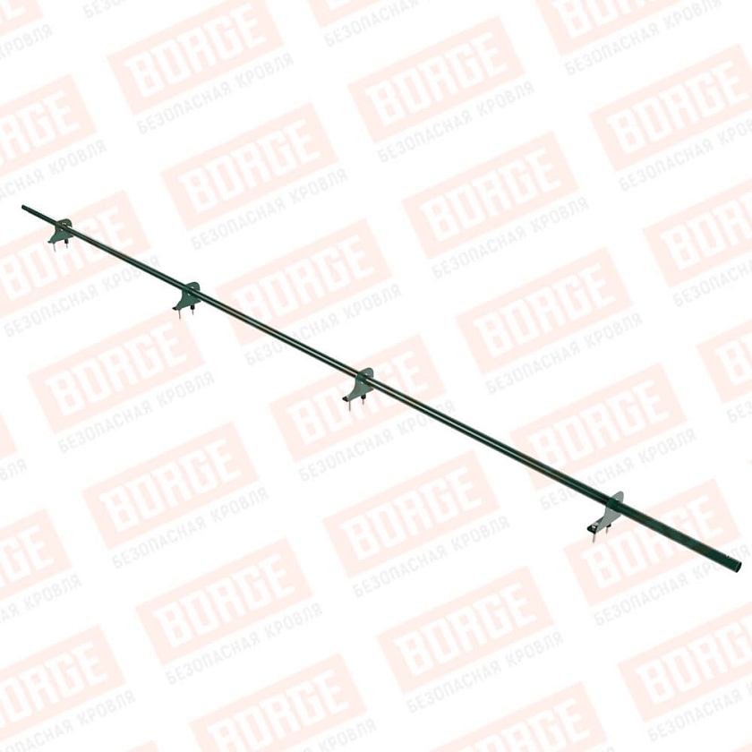 Снегозадержатель однотрубчатый NewLine 3м, D-25мм, 4 опоры, зеленый мох (RAL 6005)