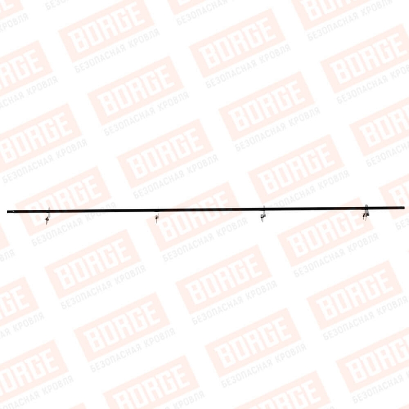 Снегозадержатель однотрубчатый NewLine 3м, D-25мм, 4 опоры, чёрный (RAL 9005)