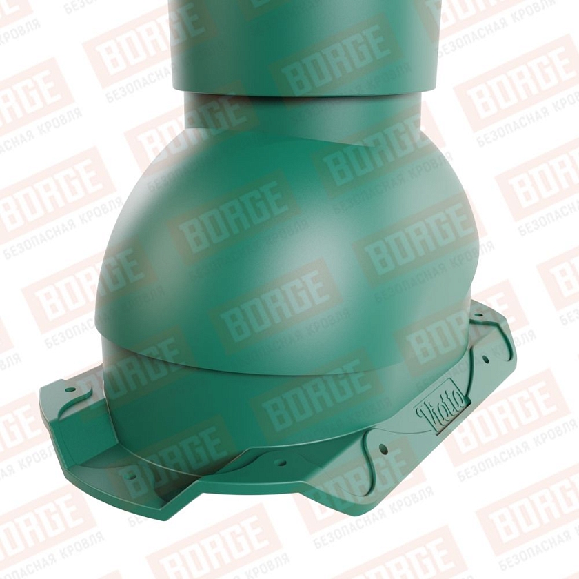 Труба вентиляционная Viotto, для профнастила С20, d-110мм, h-550мм, утепленная, зеленый мох (RAL 6005)