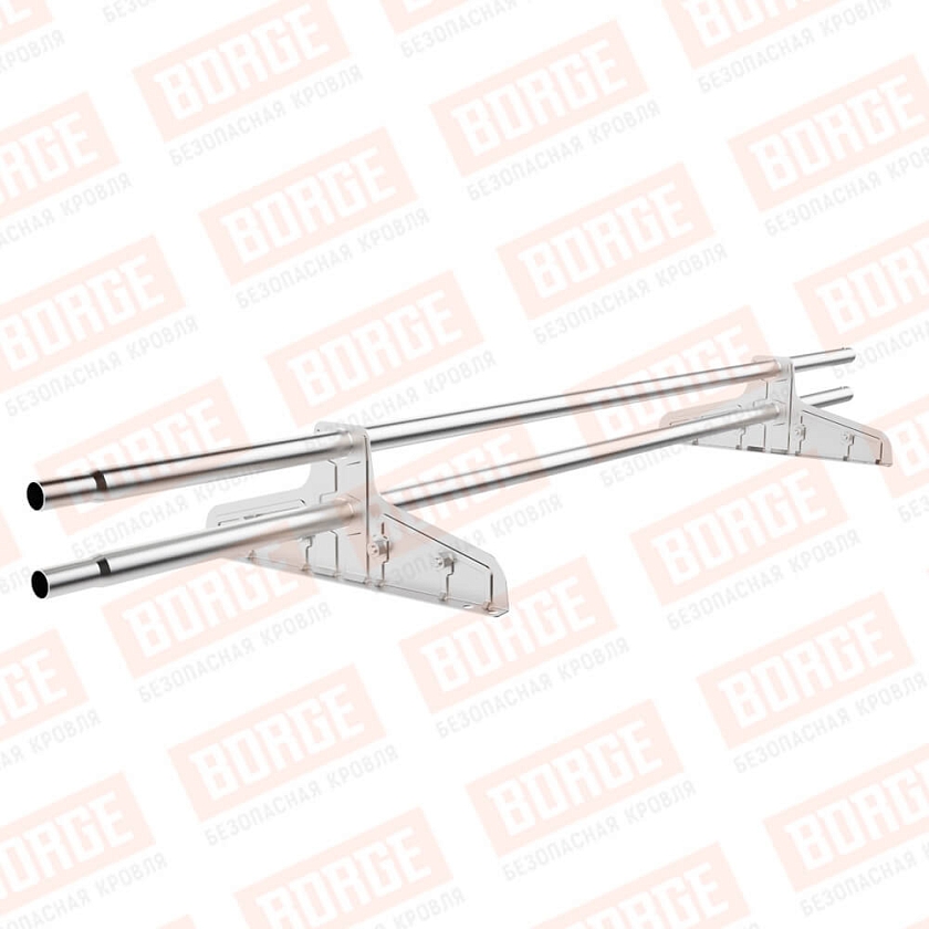 Снегозадержатель трубчатый Русский Рубеж D-25мм, 1,5м, 2 опоры, для фальц. кров., цинк