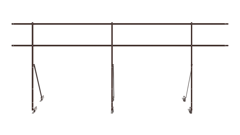 Ограждение кровельное NewLine H-120см, 3м, для фальцевой кровли, коричневый шоколад (RAL 8017)