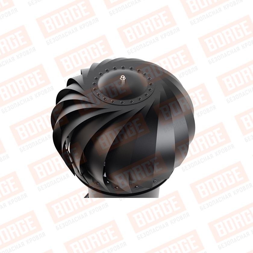 Роторная вентиляция Viotto с универсальным проходным элементом, d-150мм, неутепленная, чёрный (RAL 9005)