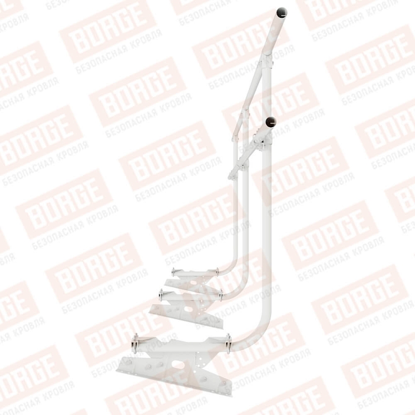 Ограждение кровельное BORGE H-120см, 3м, для фальцевой кровли, сигнально-белый (RAL 9003)