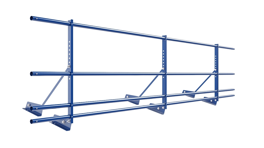 Ограждение кровельное NewLine H-60см, 3м, для фальц. кров., сигнально-синий (RAL 5005), с двумя доп. трубами