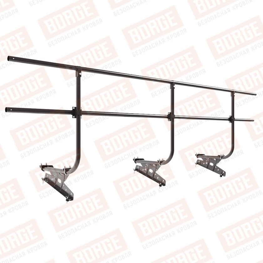 Ограждение кровельное BORGE H-90см, 3м, серо-коричневый (RAL 8019)