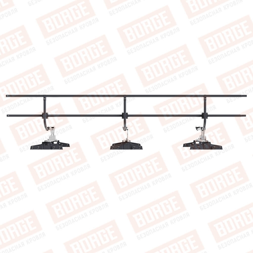 Ограждение кровельное BORGE H-60см, 3м, для параллельного фальца, серый графит (RAL 7024 matt)