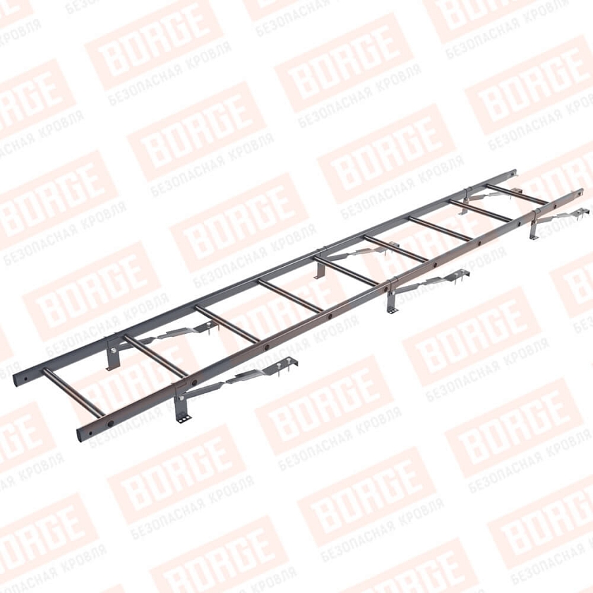 Комплект лестница кровельная BORGE 2,7м, для штучной черепицы, серый графит (RAL 7024)