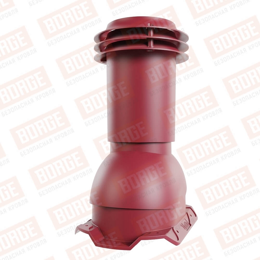 Выход вентиляции канализации Viotto, для профнастила С20, красное вино (RAL 3005)