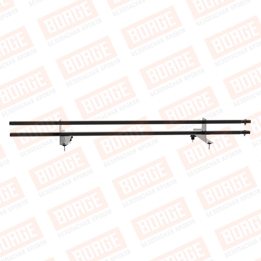 Снегозадержатель трубчатый BORGE 1,5м, 2 опоры, для МЧ с выс. ступ., серо-коричневый (RR 32), 400мм