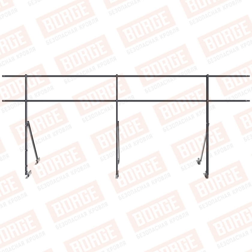 Ограждение кровельное Русский Рубеж H-120см, 3м, для фальцевой кровли, серый графит (RAL 7024)